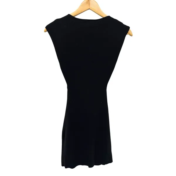 Wilfred Free Cutout Ribbed Mini Dress Black Sleeveless Bodycon Aritzia S LBD‎ - Image 8