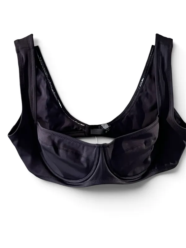 SKIMS Shaping Swim Unlined Underwire Bikini Top NWT Black XL Shaper Bra Festival - Image 3