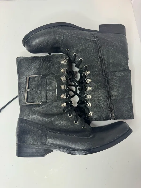Jeffrey Campbell Black Leather Boots Size 9.5 - Image 6