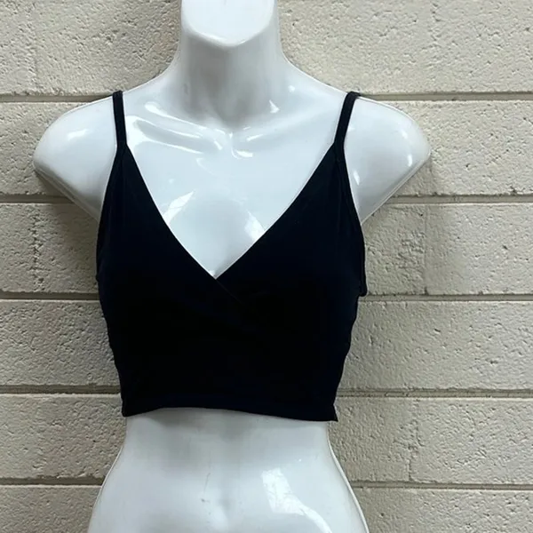 Brandy Melville Amara Cross Front Black Top one size - Image 8