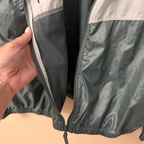 Columbia Morning View Windbreaker Mock Neck Jacket Size M Green Colorblock - Image 8