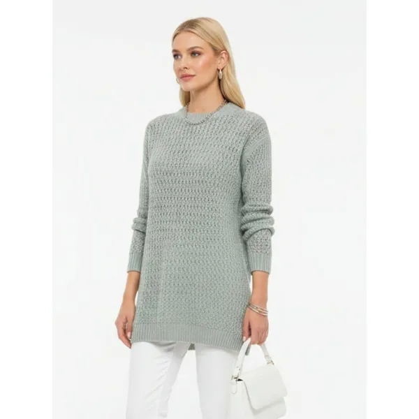 100% Silk Vintage Gray Woven Long Sleeve Sweater by Brett Harrison P S - Image 7