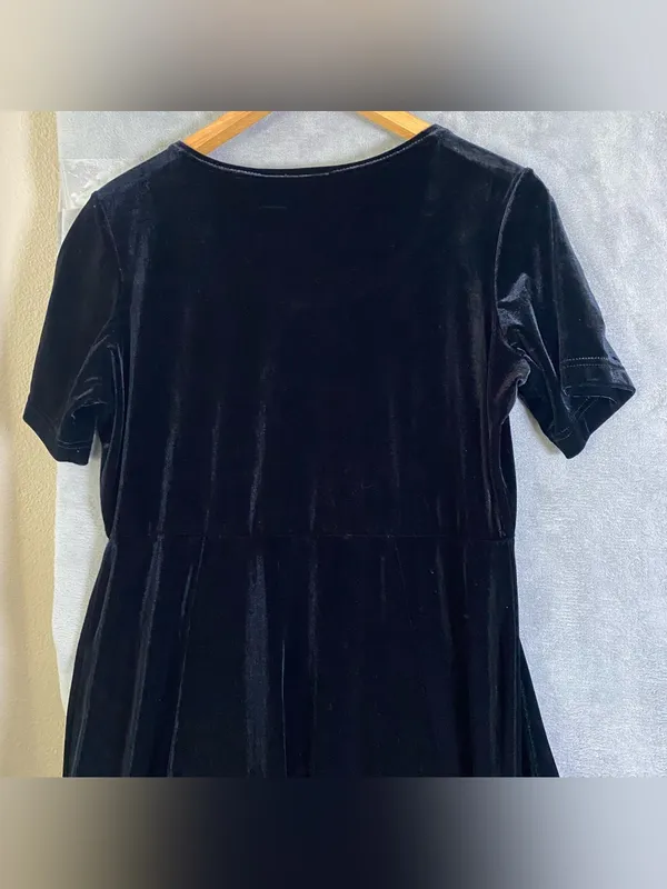 90s grunge Velvet Witchy Whinsigoth Halloween Fall‎ dress size Large - Image 6
