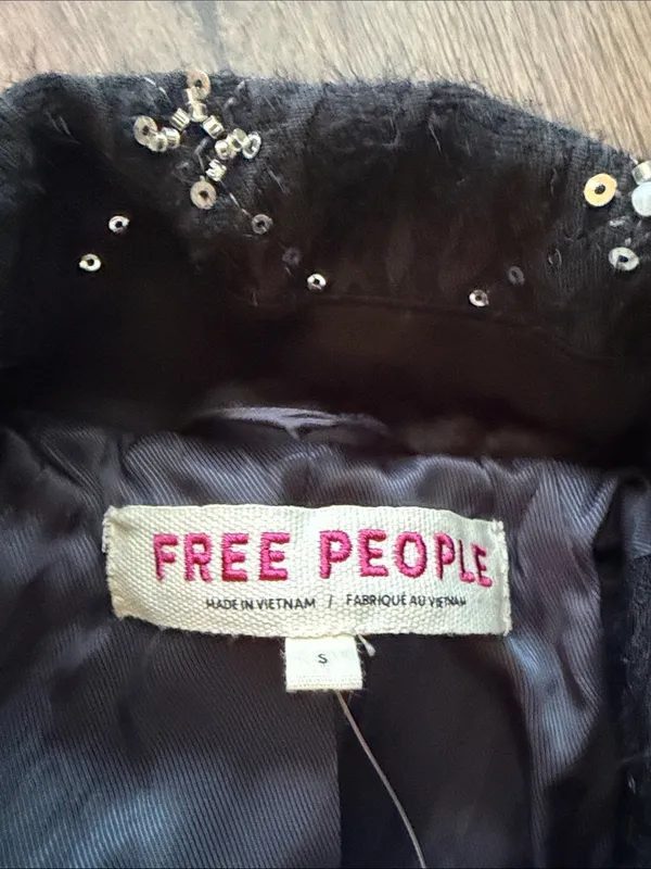 Free People Time of my Life Embellished Jacket- size Small - Image 3