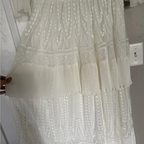A Beautiful Soul Elegant White Maxi Dress Lace Ruffles - Image 8