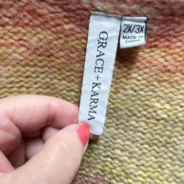 Grace + Karma size 2X/3X muted striped open cardigan - Image 3