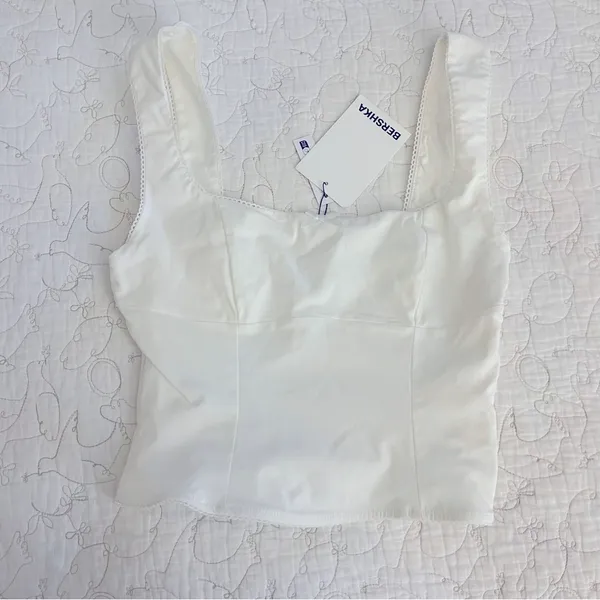 NWT Corset Top Tank Crop White Size Small - Image 4