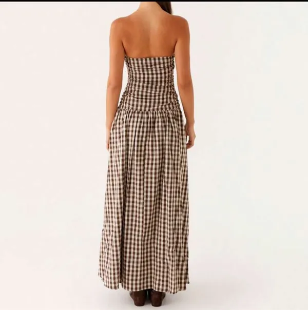 Boutique Brown checkered maxi Dress - Image 5
