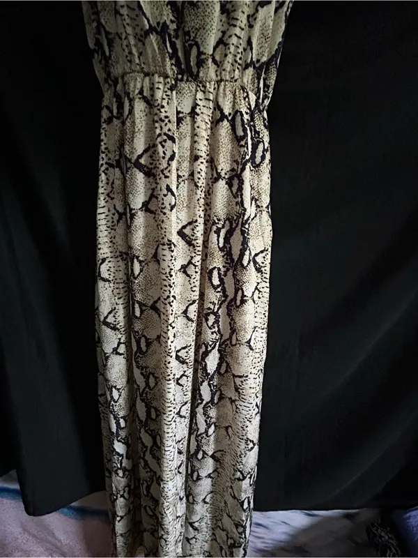 Marineblu Women’s Snake Print Halter Maxi Pants Romper Jumpsuit SM - Image 2