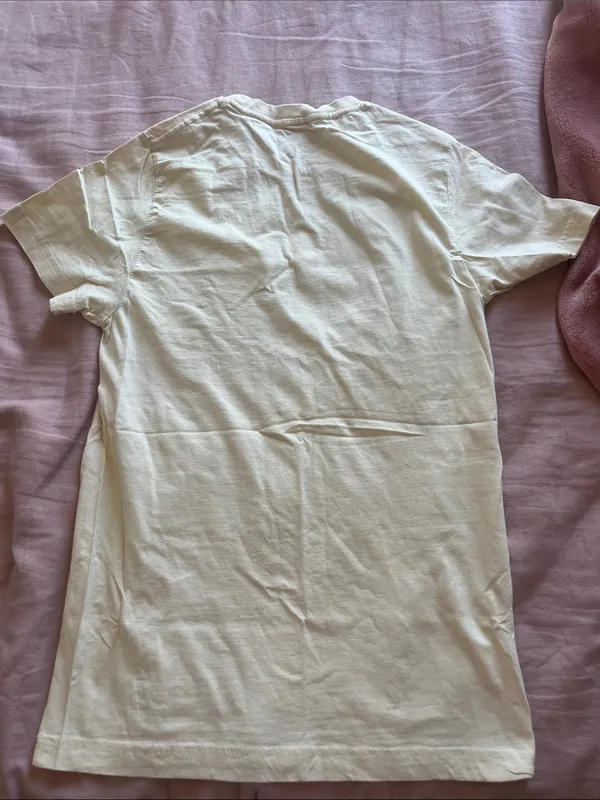 Cream Graphic Tee with Blue Floral Crest - Image 3