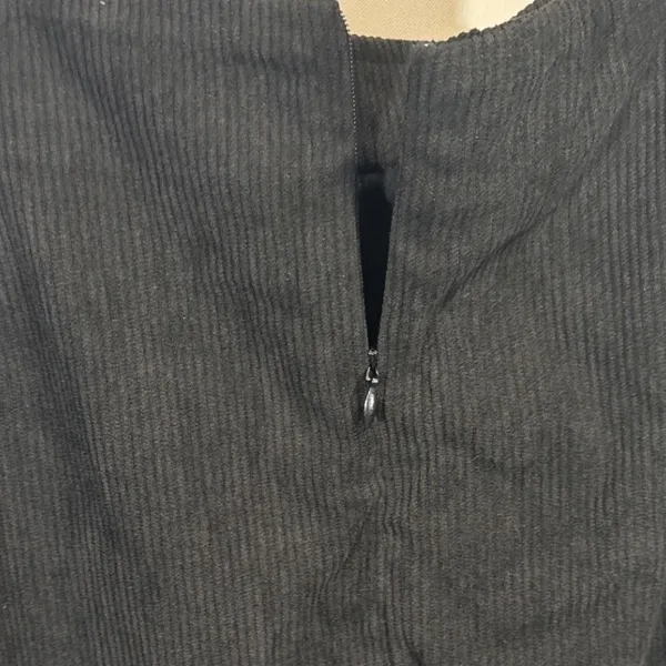 Halara Black Corduroy Skirt Mini Side Slit Zipper Closure Women Large NWT Preppy - Image 4