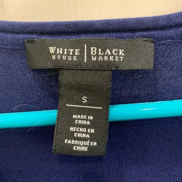 White House Black‎ Market blue long sleeve top SM - Image 2