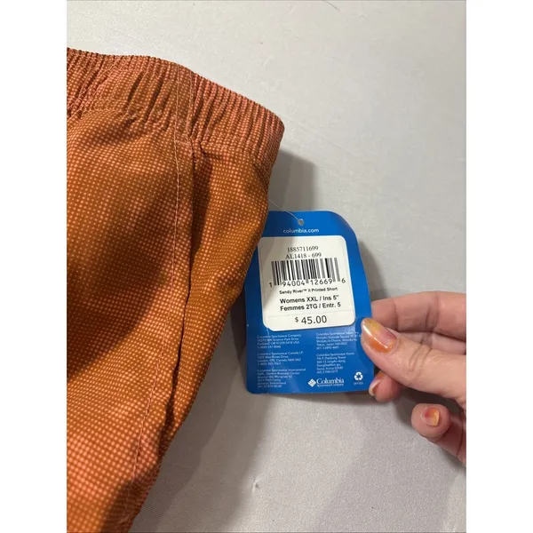 NWT Columbia Women's Size XXL Sandy‎ River Orange Shorts 5" Inseam Hiking Water - Image 6