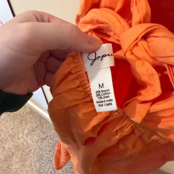 Vibrant Orange Midi Dress Size M - Image 3