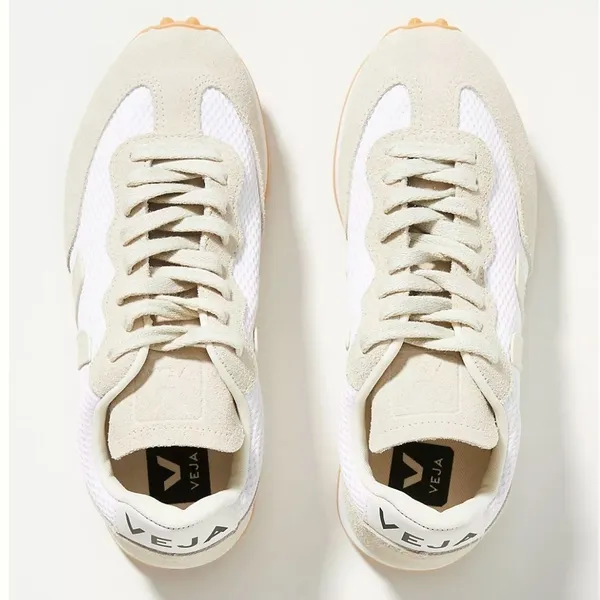 Veja Rio Branco‎ Alveo Mesh Suede Leather Sneakers White Pierre / Natural 12 - Image 3