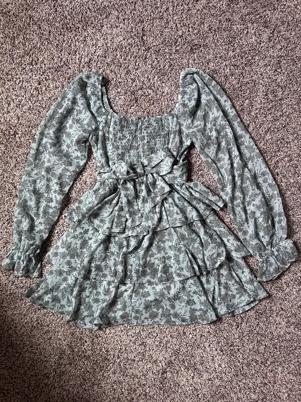 Altar'd State Sage Green Layered Dress - Image 3