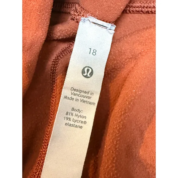 Lululemon Align High-Rise Short 4" Copper Rust Orange Nulu Yoga Shorts Size 18 - Image 4