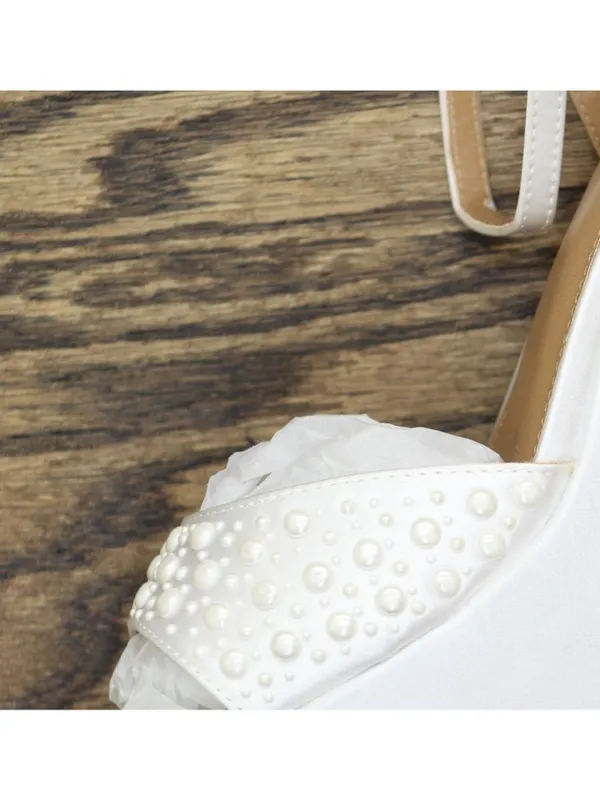 NWT DV Dolce Vita Platform Block Heeled Pearl Dress Sandal Ivory Off White 8.5M - Image 14