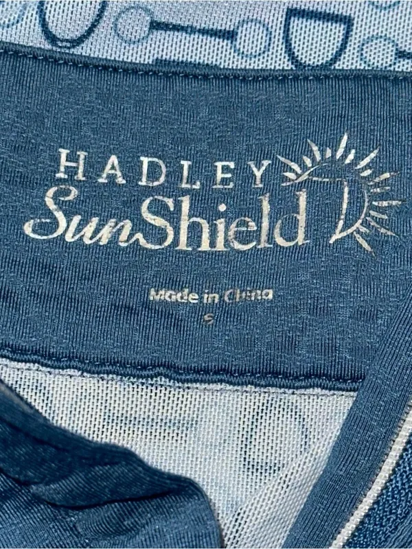 Hadley Sunshield Size S Teal Blue Horsebit Back Panel Riding Zip Sleeveless Top - Image 4