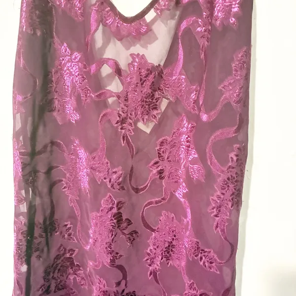 Vintage Victoria Secret Gold Label Purple Mini Dress‎ Lingerie Medium Chemise - Image 2