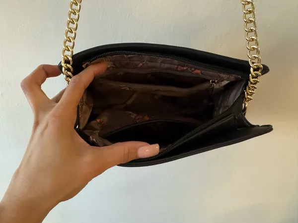 Black and Gold textured Shoulder Bag - Image 8