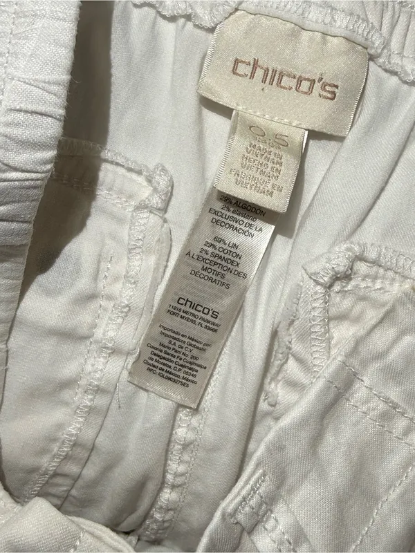 Chico’s White Linen Blend Cargo Utility Pants Size 0.5 / Approx. US 6 - Image 6