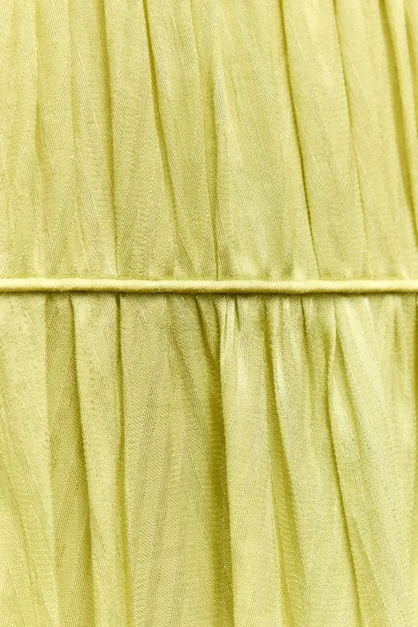 Zara maxi long bohemian lime lemon yellow summer wedding vacation casual - Image 16