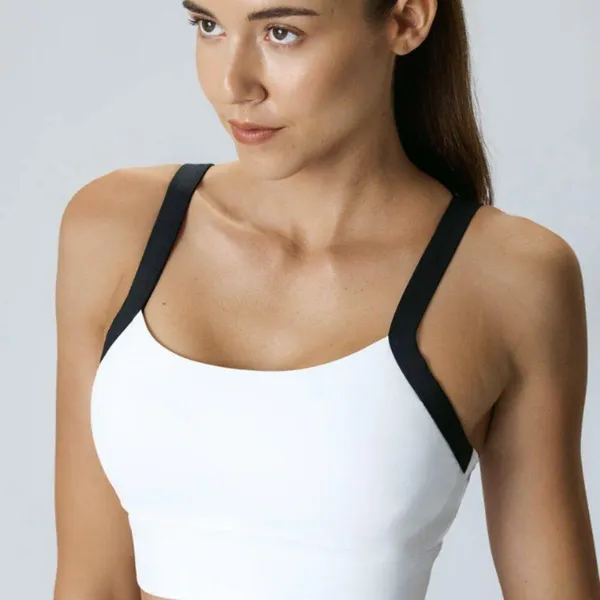BERLOOK White Contrast Strap Sports Bra - High Support 48 - Image 4