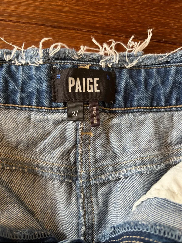 Paige Denim Alethea Denim Skirt in size 27 Summer bottom raw hem Cotton Blend - Image 5
