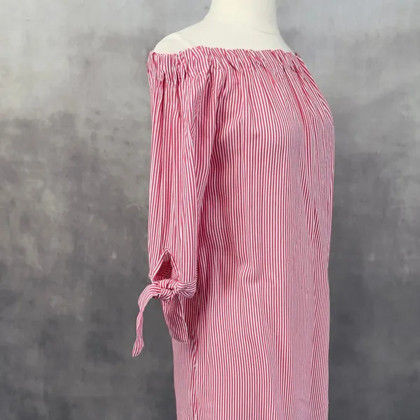 Lascana Off The Shoulder Striped Tunic Dress Size Small‎ Coastal Preppy Nautical - Image 5
