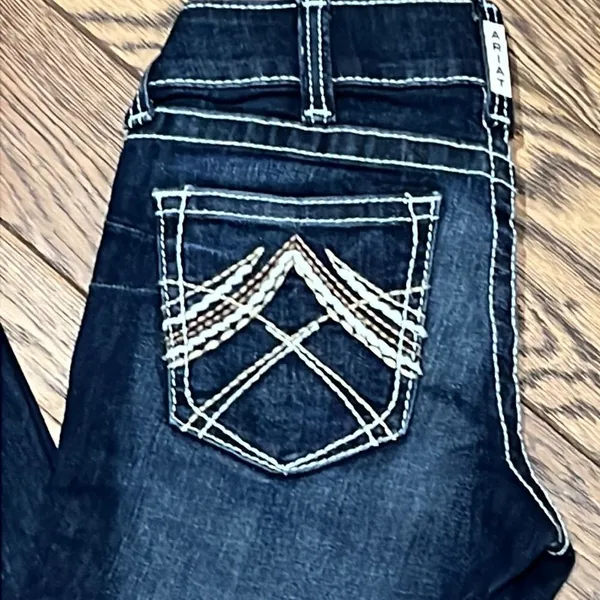 REAL ARIAT Low Rise Boot‎ Rosy Whipstitch Jeans C21 - Image 7