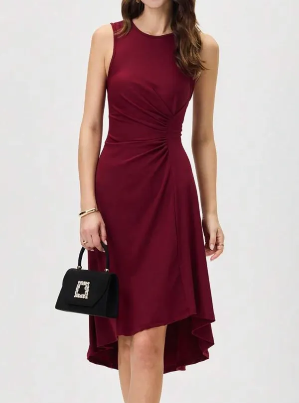 Elegant burgundy Women's Dress - Image 5