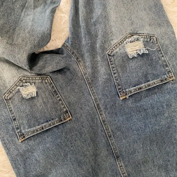 Frontwards backwards medium wash denim overalls Blue Size undefined - Image 7