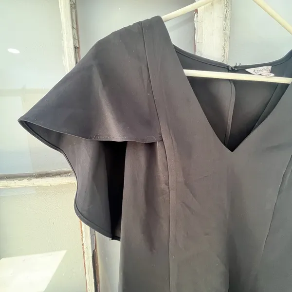NWT Nanette Lepore Black Tulip Sleeve V-Neck A-Line Dress Size‎ 12 - Image 4