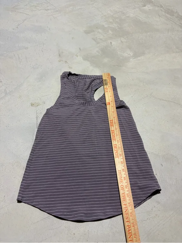 Lululemon Sleeveless Striped Racerback Tank Top Purple white - Image 2