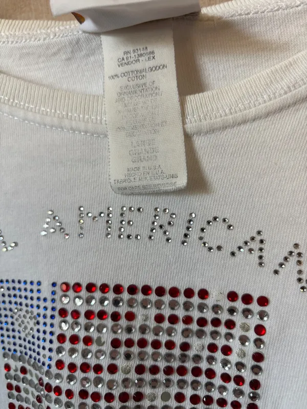 All American Grandma Flag Graphic Tee - Large - Image 3