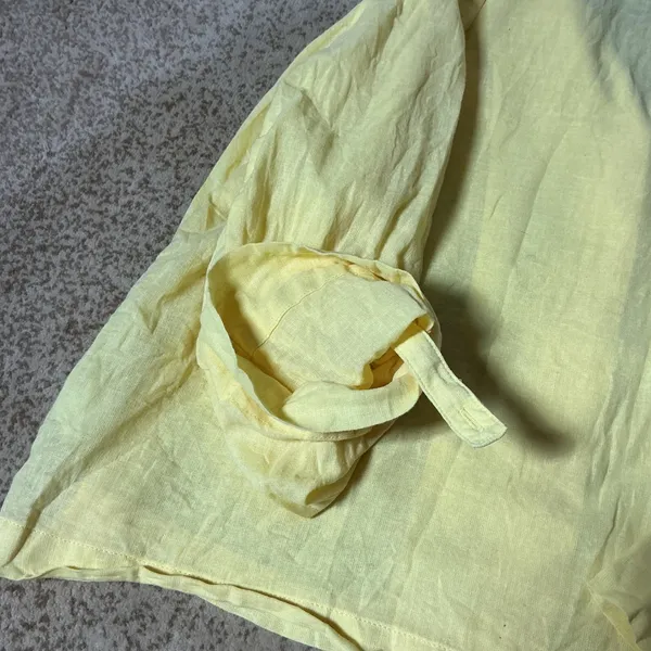 J.Crew Linen‎ Blend Sustainable Shirt Womens 14 Yellow Coastal Utility CA600 Top - Image 8