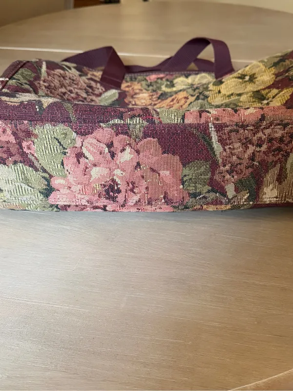Vintage Ricardo Beverly Hills Floral Tapestry Travel Tote Weekender Carry On - Image 11