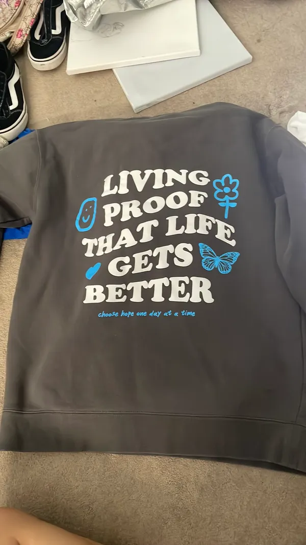 happiness project hoodie Gray Size L - Image 2