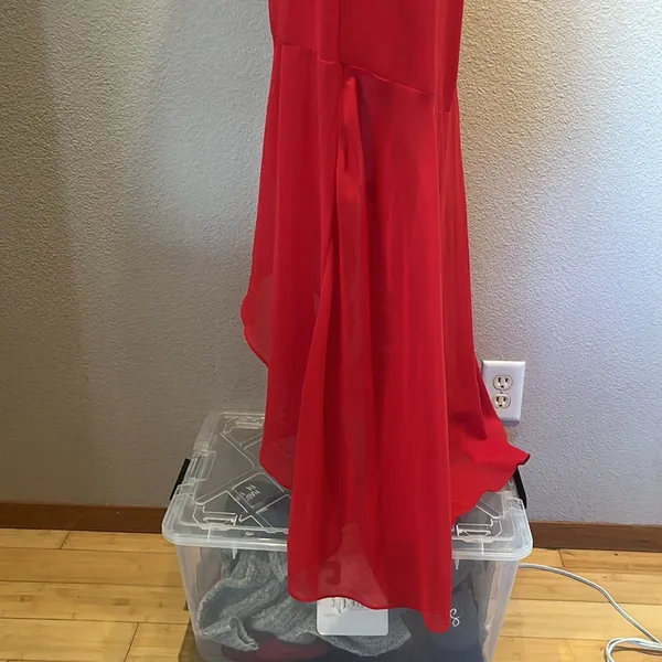 Lulu’s Starlet Red Ruched Maxi Dress Size Medium - Image 7