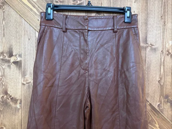 Jason Wu Collective Women’s Size 0 Brown Faux Leather High Rise Cropped Pants (9 - Image 2