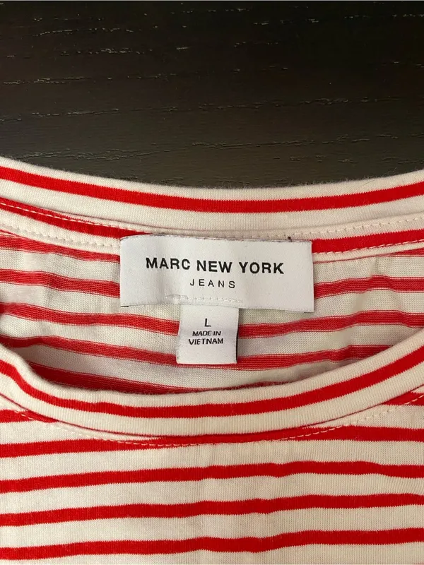 Marc New York Red and White Striped Tee - Image 2