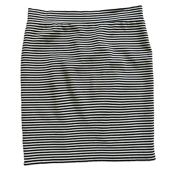 Toad&Co Paseo Ponte Knit Striped Pencil Skirt‎ Pull-On Stretch Zip Pocket Large - Image 6