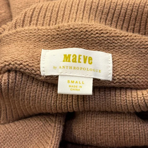Size Small Anthropologie Maeve Camel Brown Mockneck Sweater - Image 6