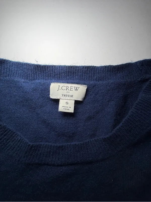J. Crew Navy Teddie cotton wool blend Crewneck Sweater - Image 2