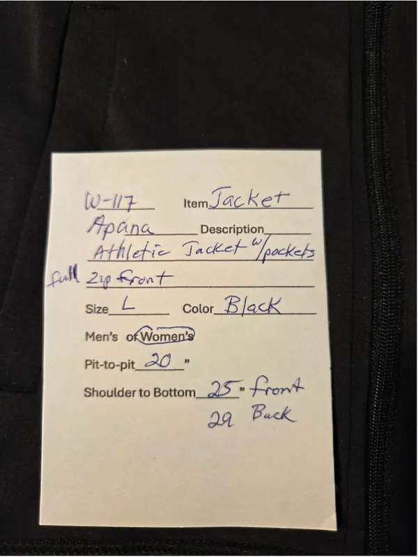 Apana Women’s L Black Athletic Full Zip Jacket 2 Pocket Good used condition. Bl - Image 5