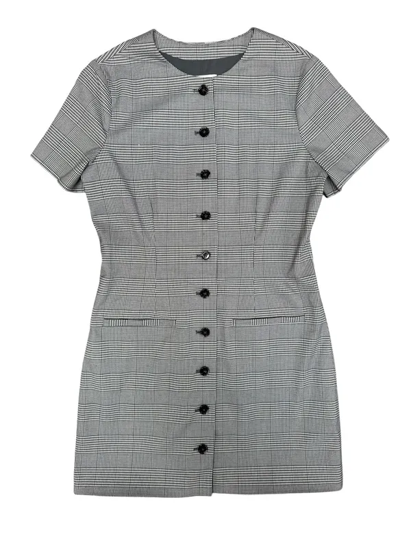 Abercrombie & Fitch A&F Mara Short-Sleeve Vest Mini Dress Plaid Grey Gray Small - Image 4