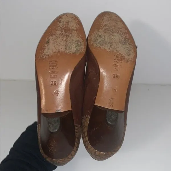 Vintage Size 35 / 5 Angelina 1980s Loafer‎ Pumps Brown - Image 6