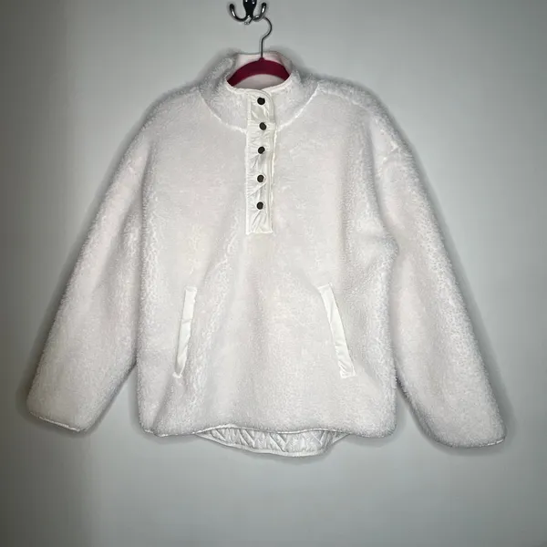 Athleta Sherpa Snap Pullover Size Large - Image 2