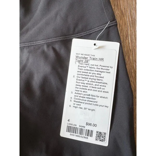 Lululemon Wunder Train High Rise 28” Graphite Grey Size 4 NWT - Image 5